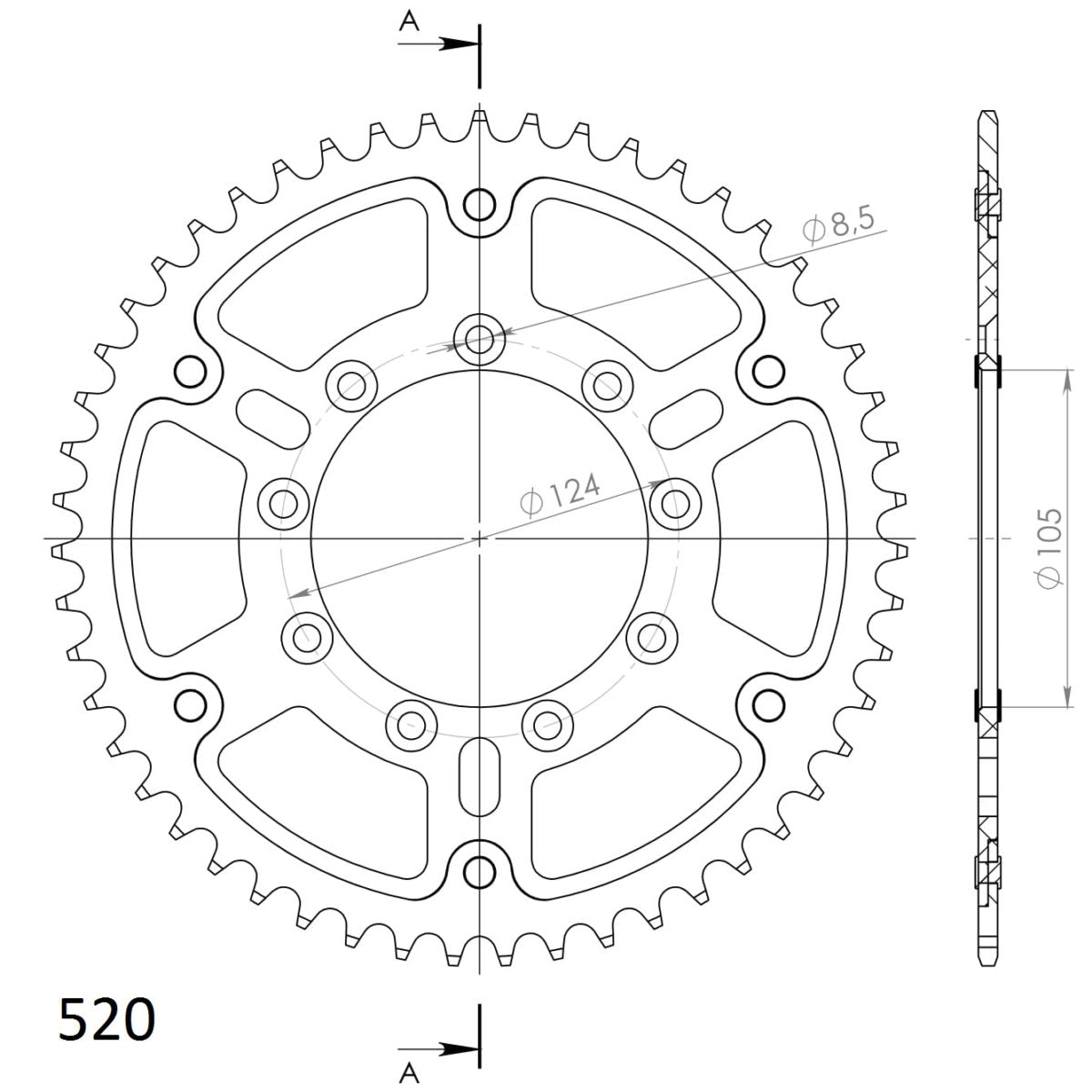 Supersprox Stealth takaratas Silver 151-RST-50-8