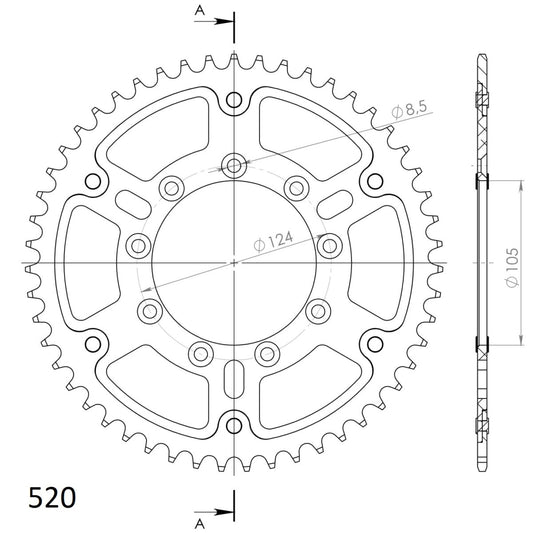 Supersprox Stealth takaratas Silver 151-RST-50-8