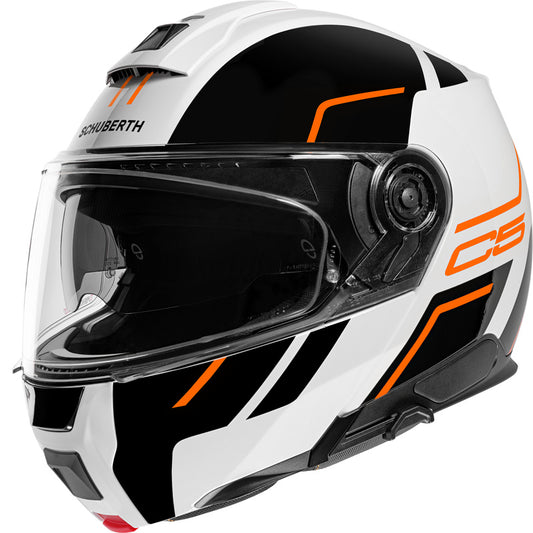 Schuberth C5 Master, valkoinen/oranssi