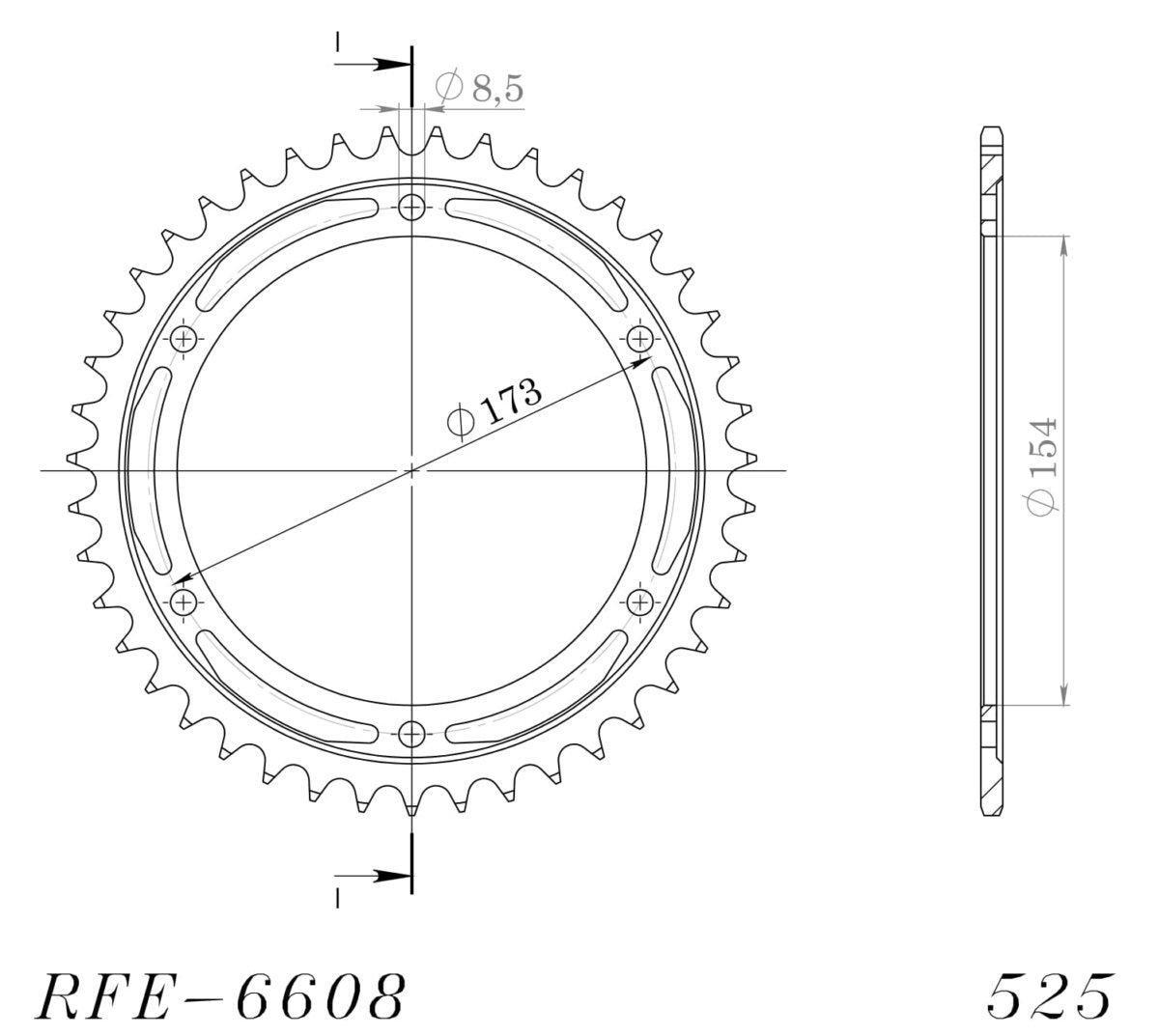 Supersprox takaratas Steel RFE-6608:43