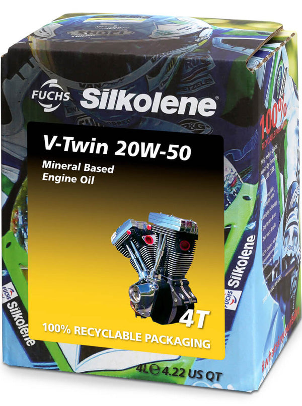 Silkolene V-Twin 20W-50 Mineral, 4L Lube Cube