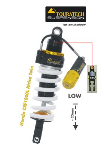 Touratech Suspension lowering shock (-25 mm) for Honda CRF1000L Africa Twin (201