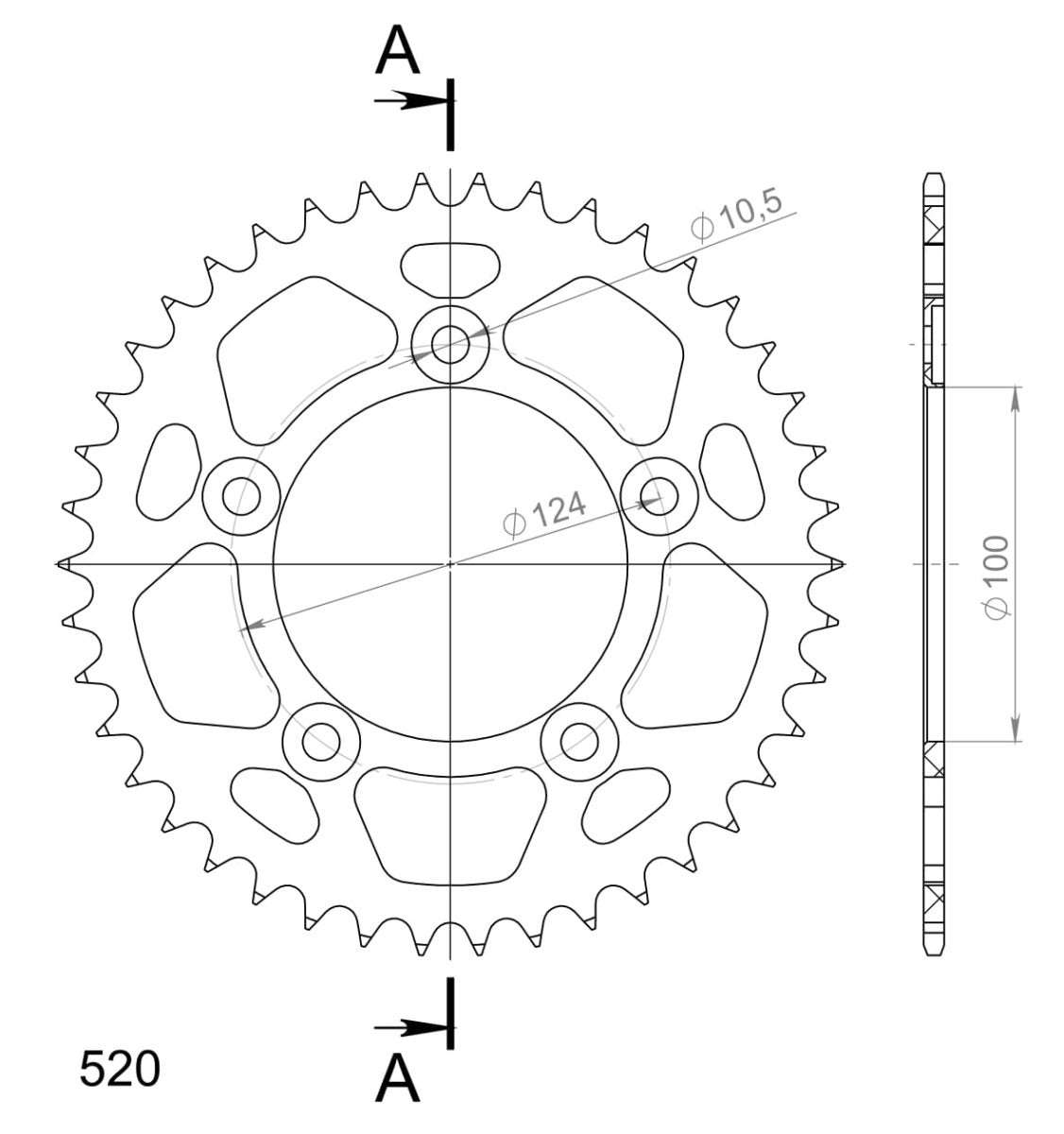 Supersprox takaratas Alu RAL-743:41 Silver