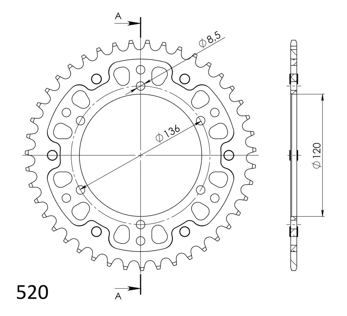 Supersprox Stealth takaratas Silver 846-RST-43-8