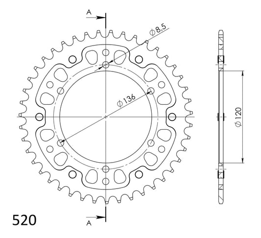 Supersprox Stealth takaratas Silver 846-RST-43-8