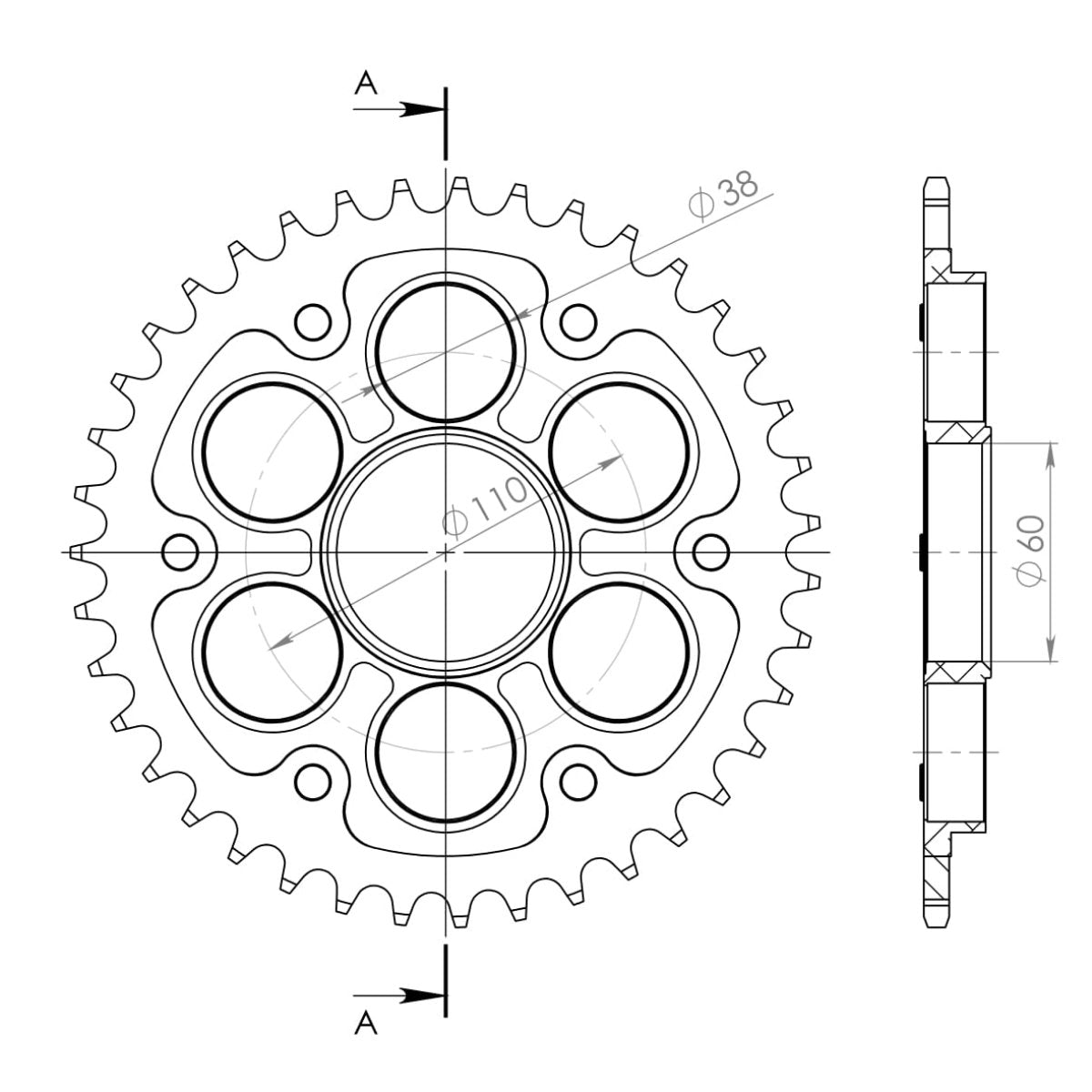 Supersprox Stealth takaratas Silver 737-525-RST-39-8