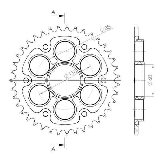 Supersprox Stealth takaratas Silver 737-525-RST-39-8