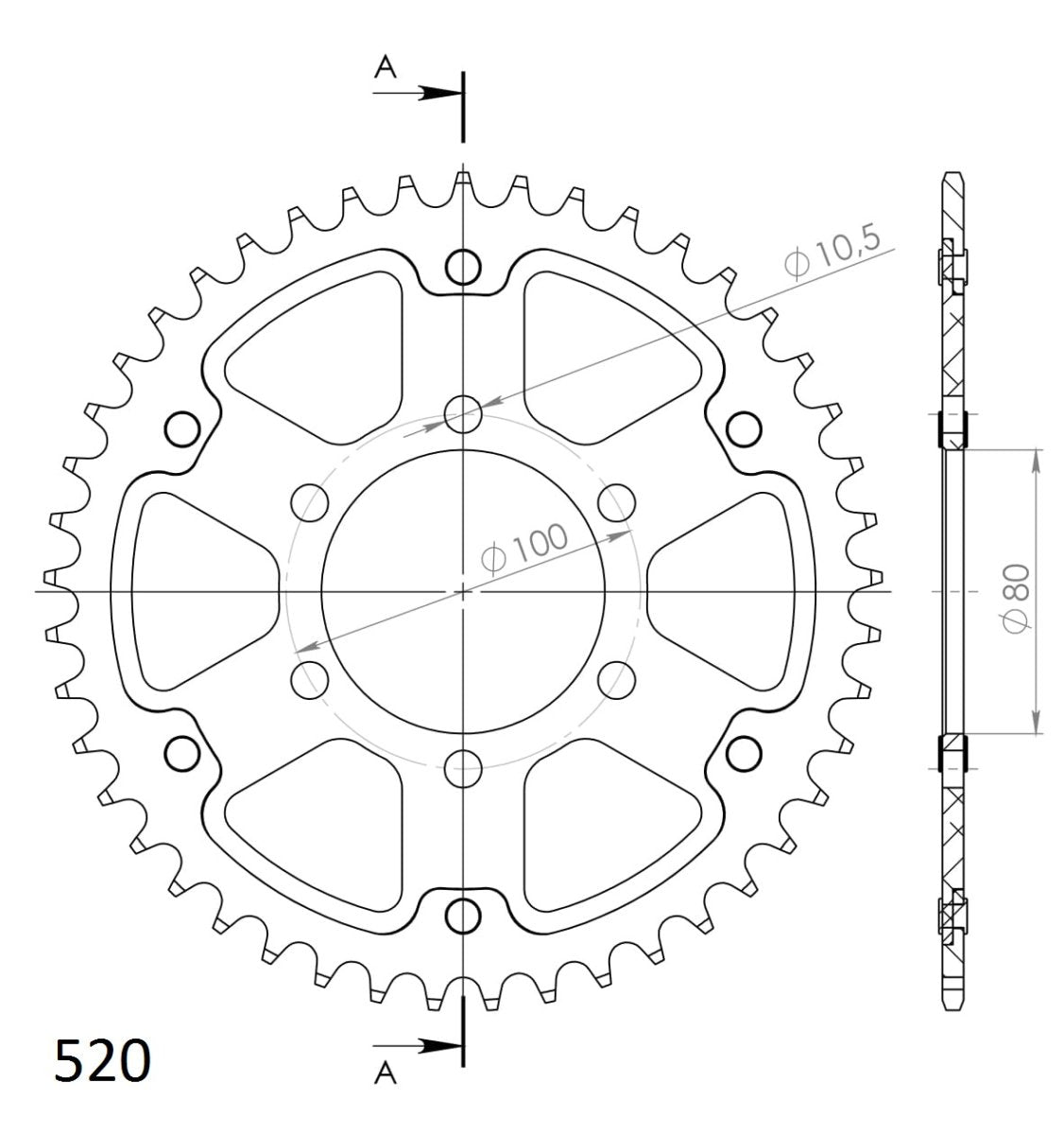 Supersprox Stealth takaratas Silver 7094-RST-45-8