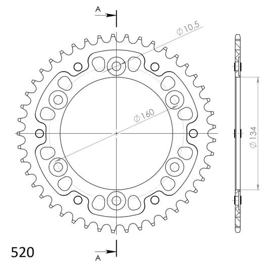 Supersprox Stealth takaratas Black 1308-RST-45-0