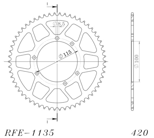 Supersprox takaratas Steel RFE-1135:58