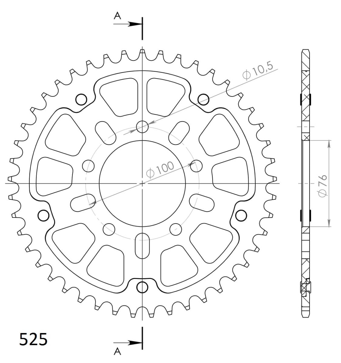 Supersprox Stealth takaratas Black 7092-RST-45-0