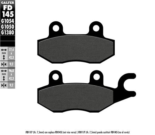 Galfer Semi Metal Scooter brake pads, FD145G1050