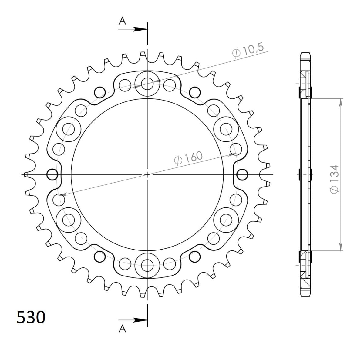 Supersprox Stealth takaratas Silver 1306-RST-42-8