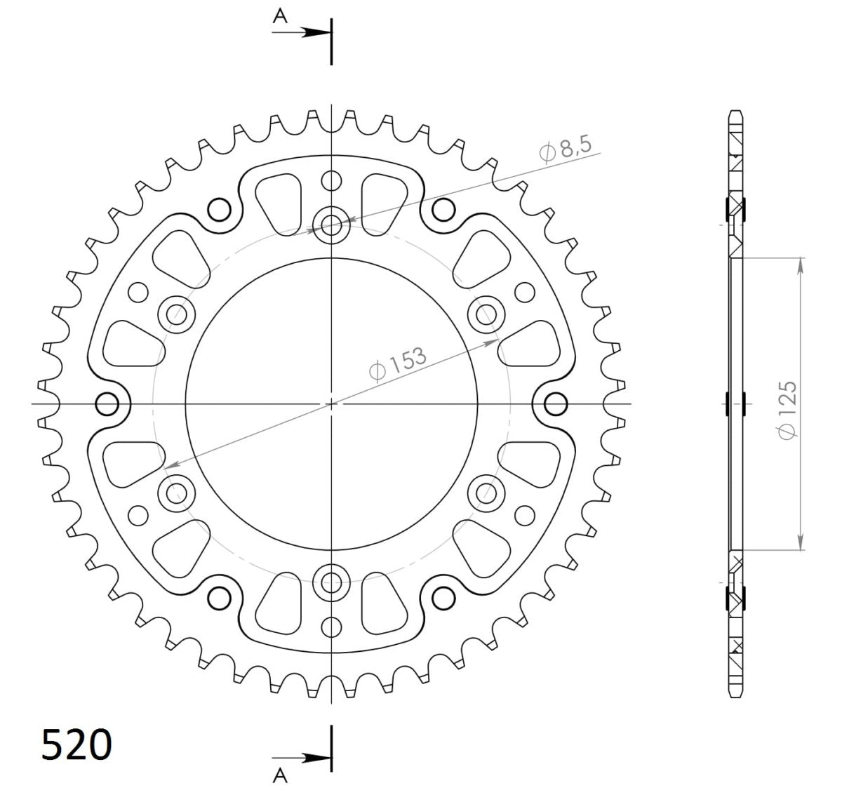 Supersprox Stealth takaratas Black 210-RST-48-0