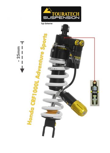 Touratech Suspension lowering shock (-25 mm) for Honda CRF1000L Adventure Sports