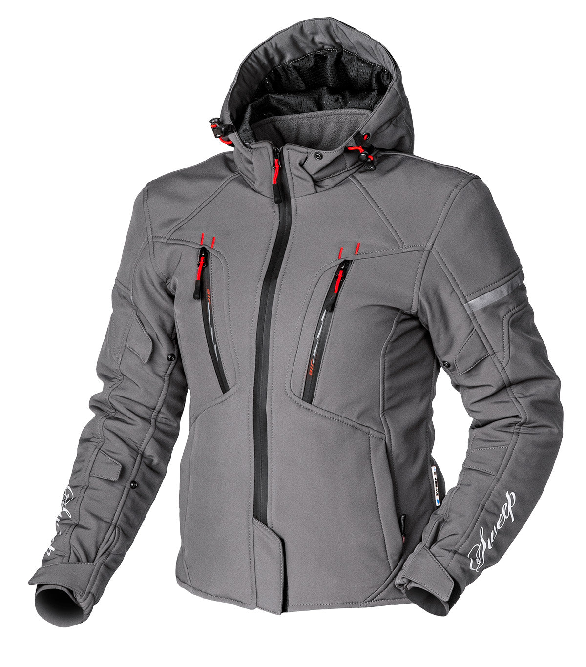 Sweep Flawless naisten softshell ajotakki, vuoreton, harmaa/punainen