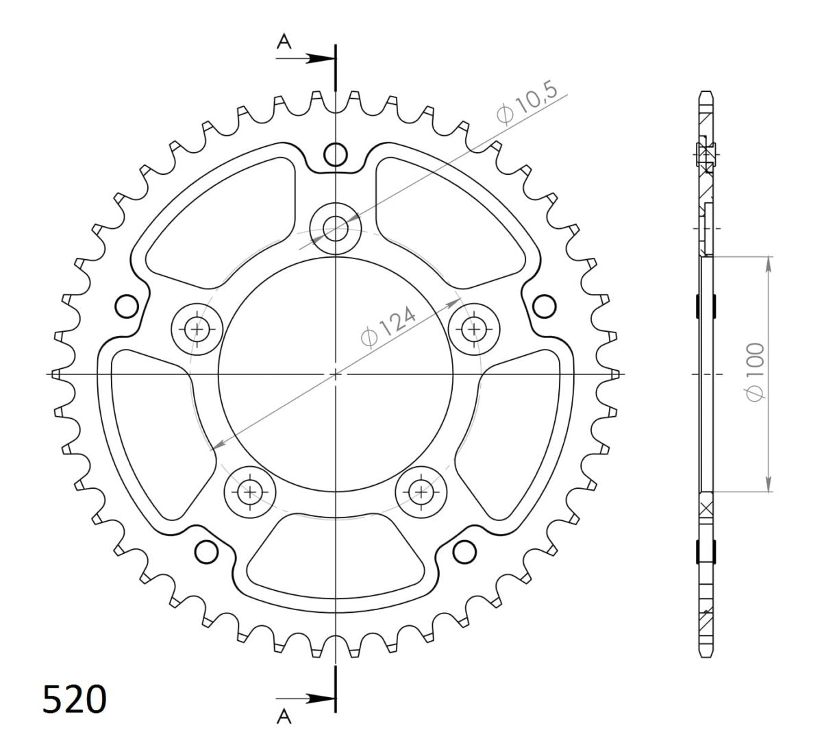 Supersprox Stealth takaratas Silver 743-RST-47-8