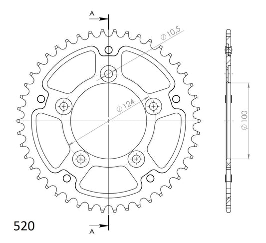 Supersprox Stealth takaratas Silver 743-RST-47-8