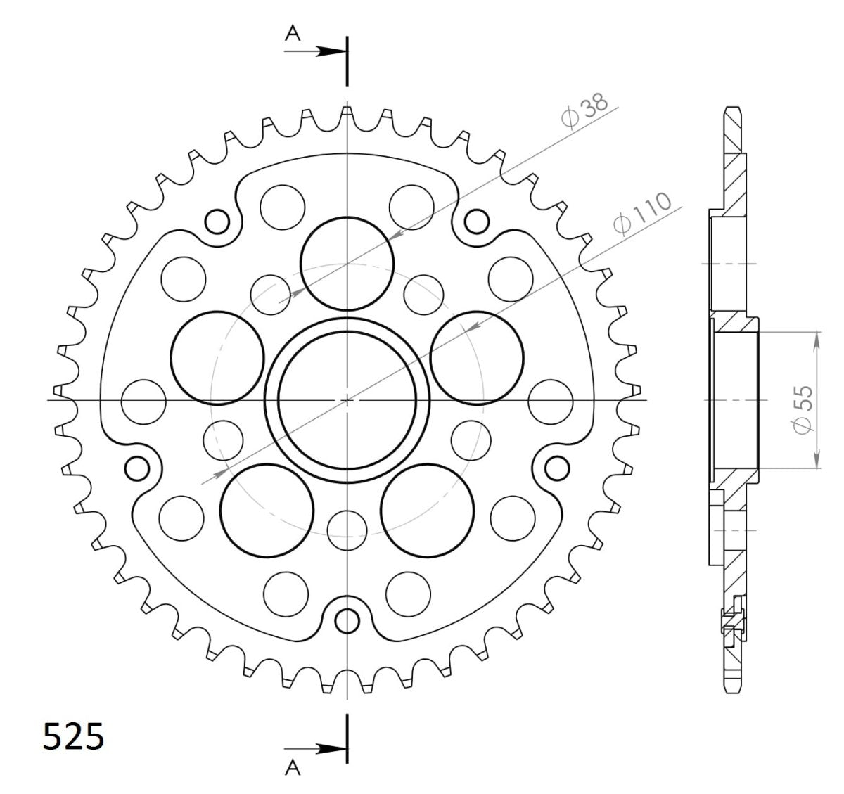 Supersprox Stealth takaratas Silver 733-525-RST-45-8