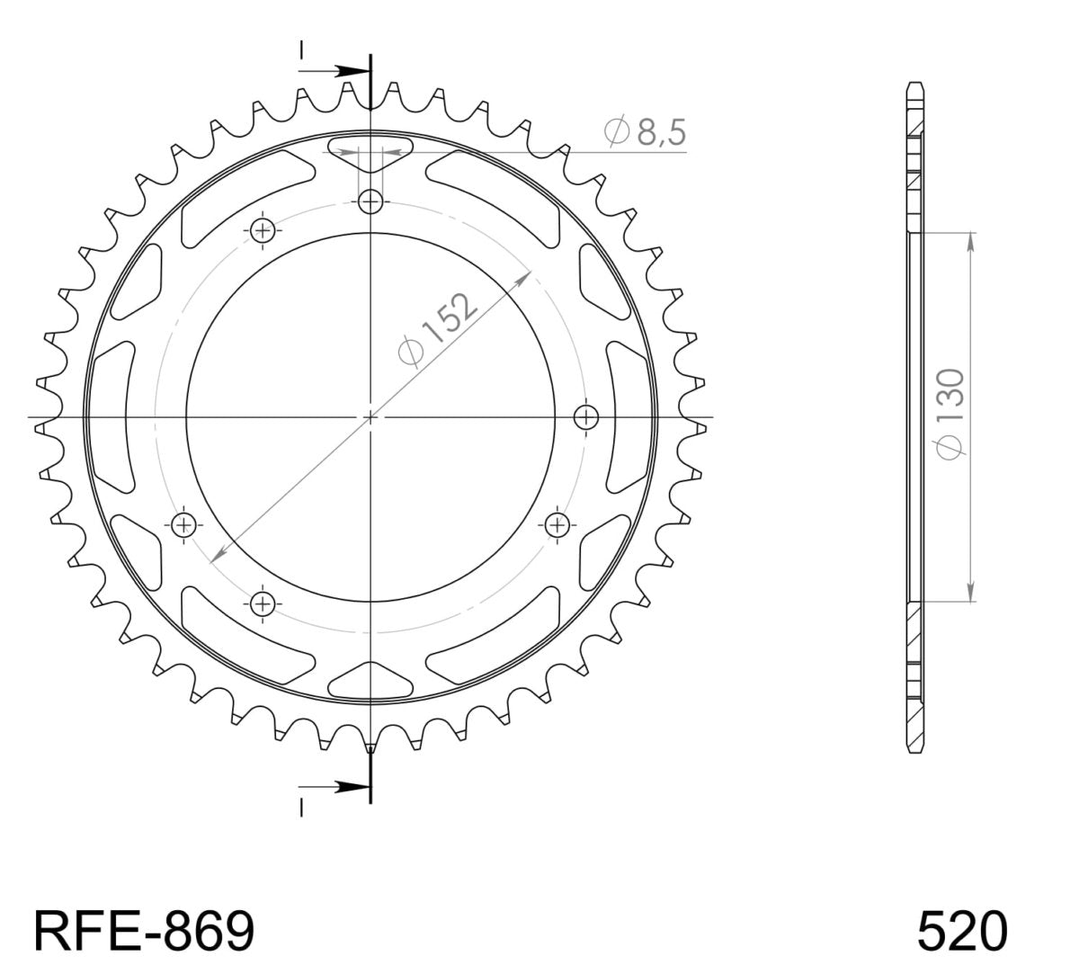 Supersprox takaratas Steel RFE-869:45