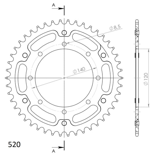 Supersprox Stealth takaratas Black 487-RST-43-0