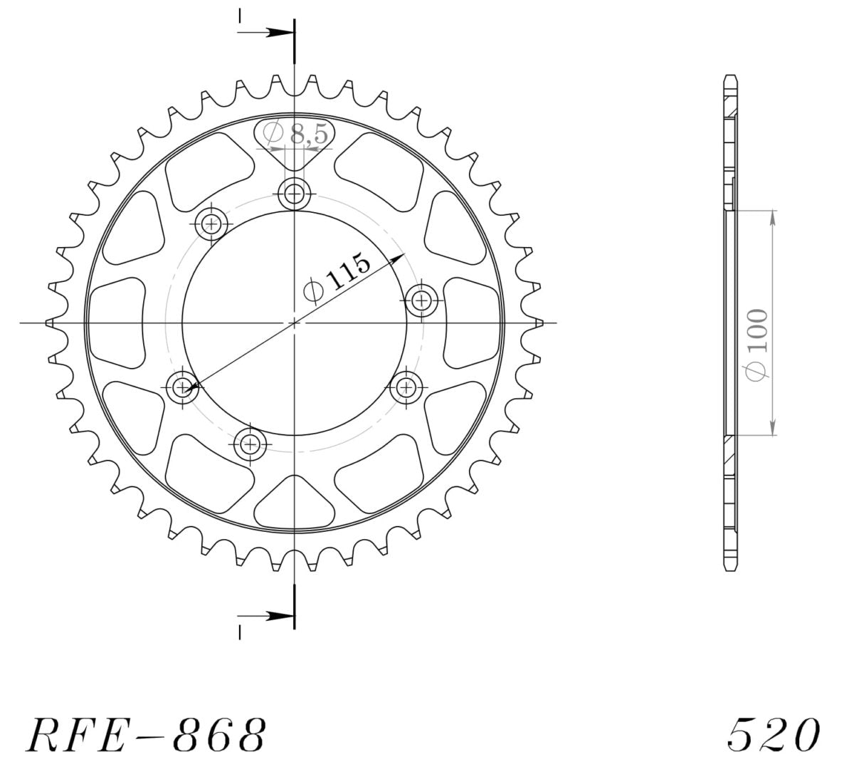 Supersprox takaratas Steel RFE-868:40