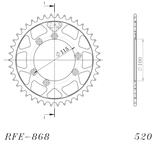 Supersprox takaratas Steel RFE-868:40