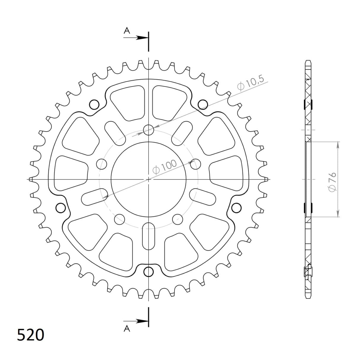 Supersprox Stealth takaratas Silver 7091-RST-47-8