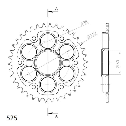 Supersprox Stealth takaratas Silver 737-525-RST-38-8