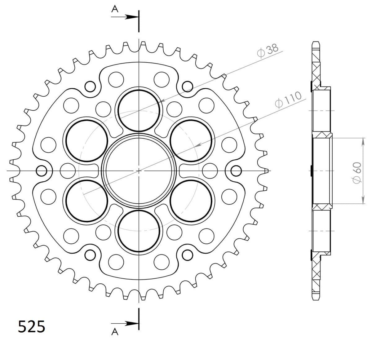 Supersprox Stealth takaratas Silver 737-525-RST-42-8