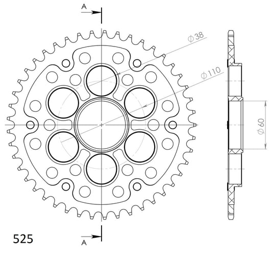 Supersprox Stealth takaratas Silver 737-525-RST-42-8