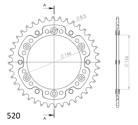 Supersprox Stealth takaratas Silver 808-RST-41-8