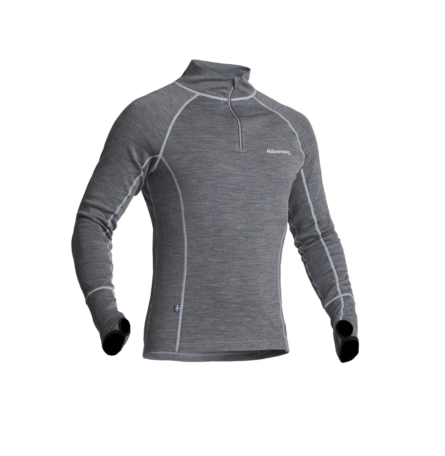 Halvarssons Warm Wool Polo shirt, grey