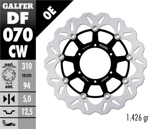 Galfer Wave Brake disc, Honda CBR 600 RR, CB 1000 R, CB 1300, Front