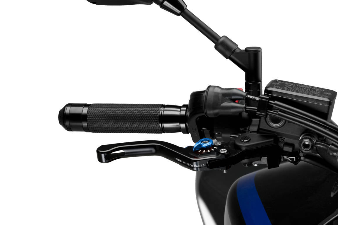 Puig Short Brake Lever 3.0, Black Lever, Blue Selector