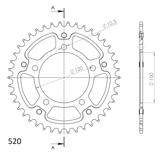 Supersprox Stealth takaratas Silver 703-RST-42-8