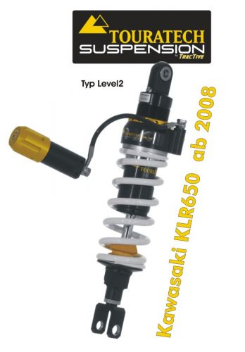 Touratech Suspension shock absorber for Kawasaki KLR650 from 2008 type Level2/Ex