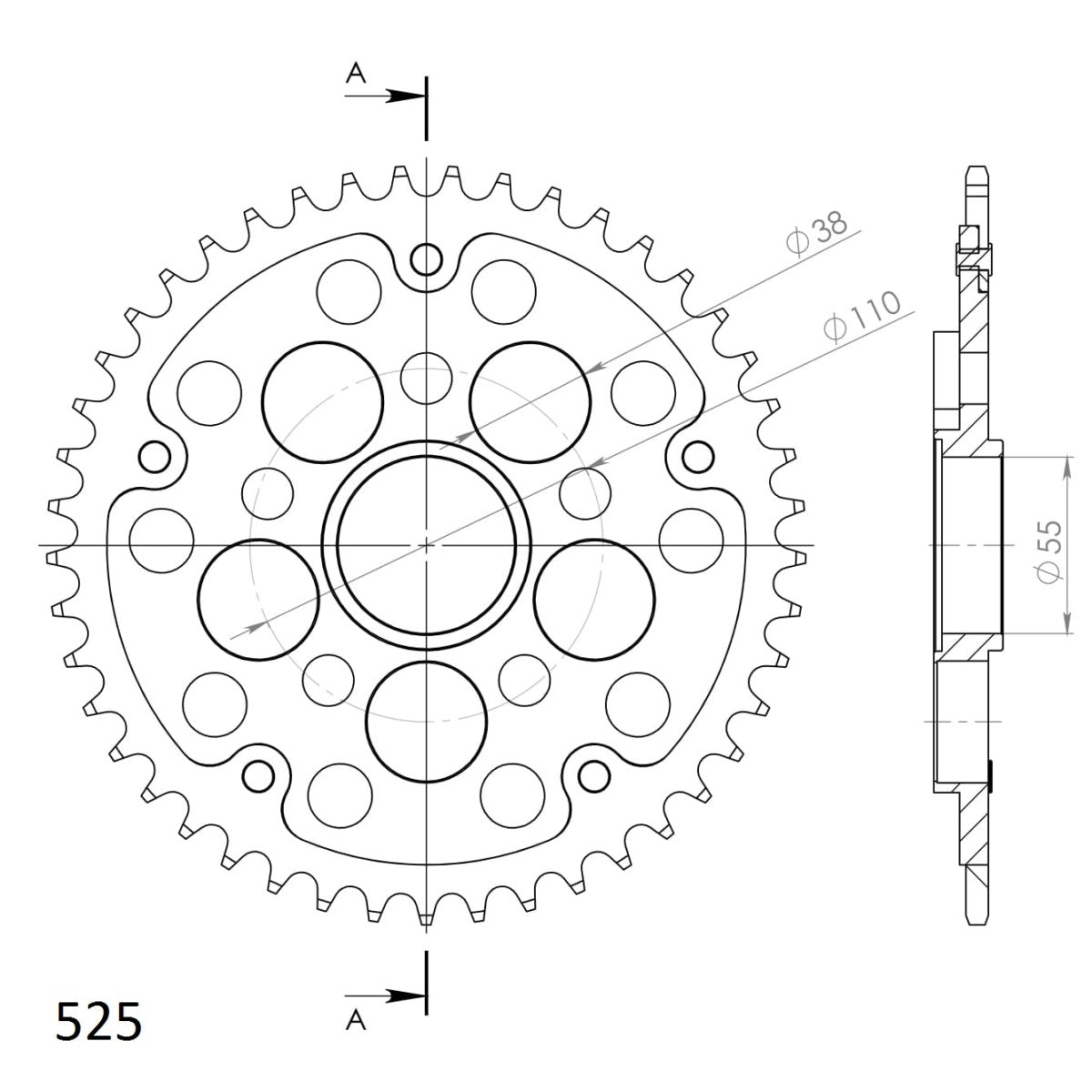 Supersprox Stealth takaratas Silver 736-525-RST-45-8