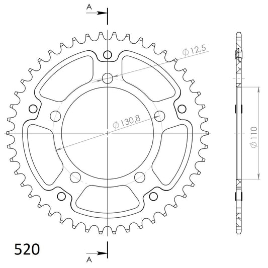 Supersprox Stealth takaratas Black 7-520-RST-45-0