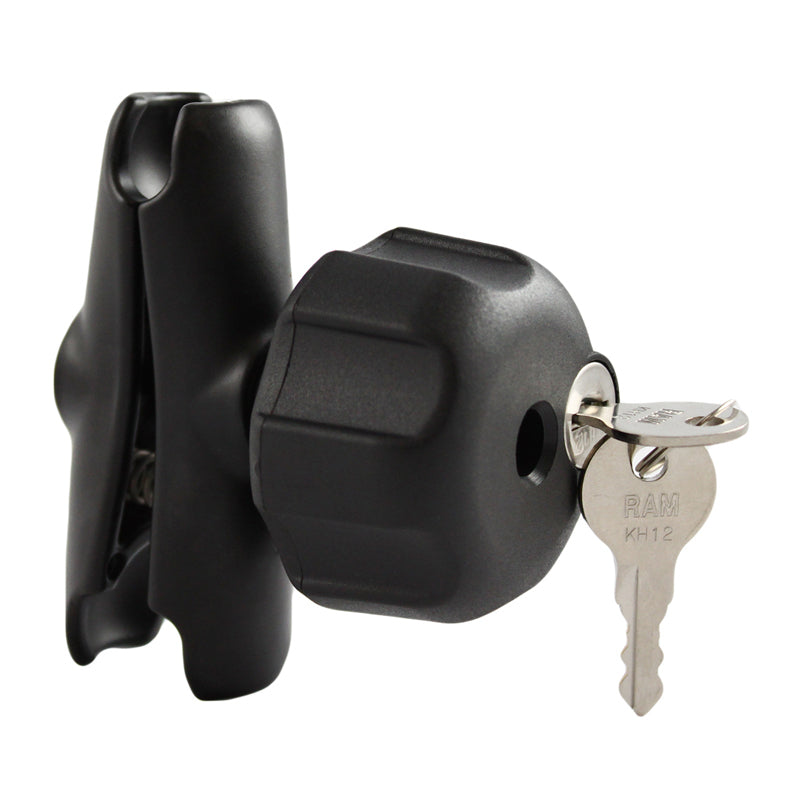 RAM Mounts Double Socket Medium Arm - With Key Lock Knob