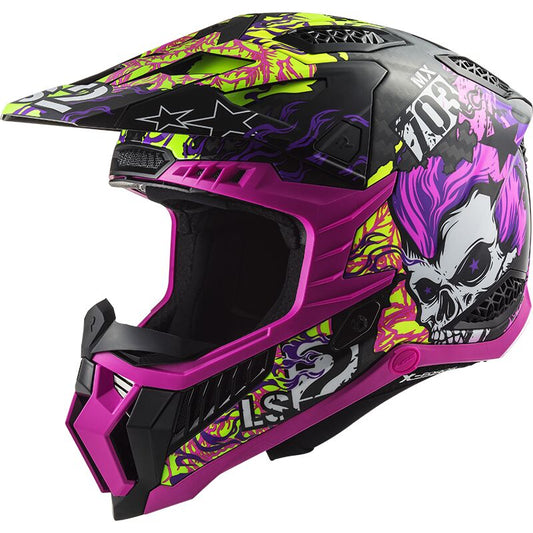 LS2 MX703 Carbon X-Force Fireskull, Violet