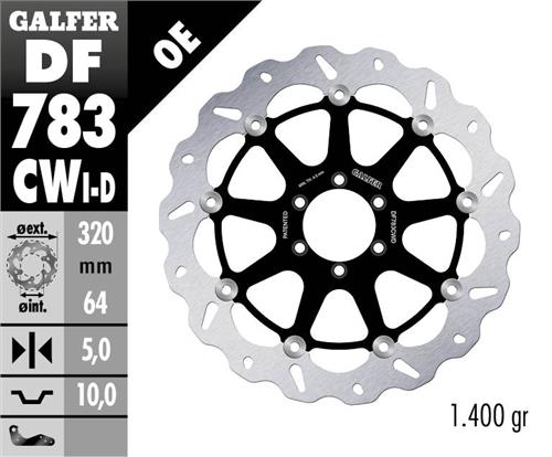 Galfer Wave Floating Brake disc complete, KTM, front left