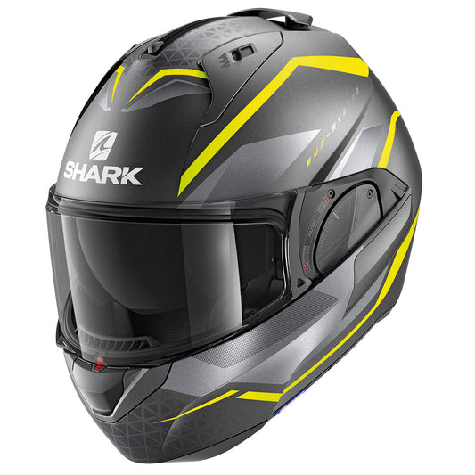 Shark EVO ES Yari Matt Anthracite/Yellow/Silver