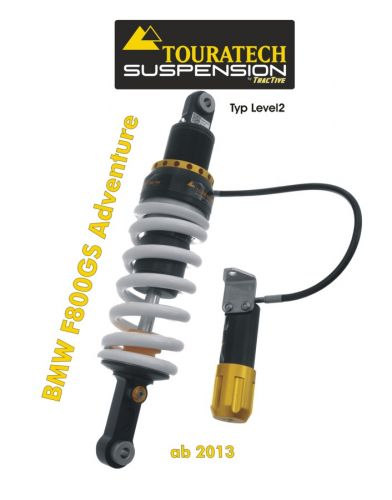 Touratech Suspension shock absorber for BMW F800GS ADV from 2013 type Level2/Exp