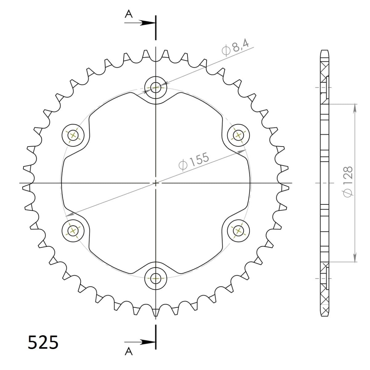 Supersprox takaratas Alu RAL-613:41 Black