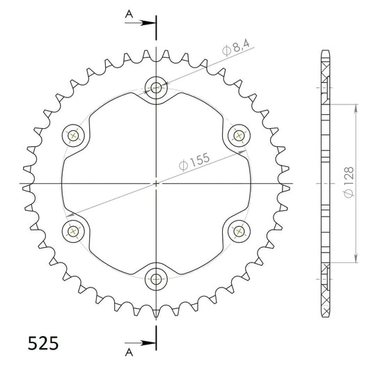 Supersprox takaratas Alu RAL-613:41 Black