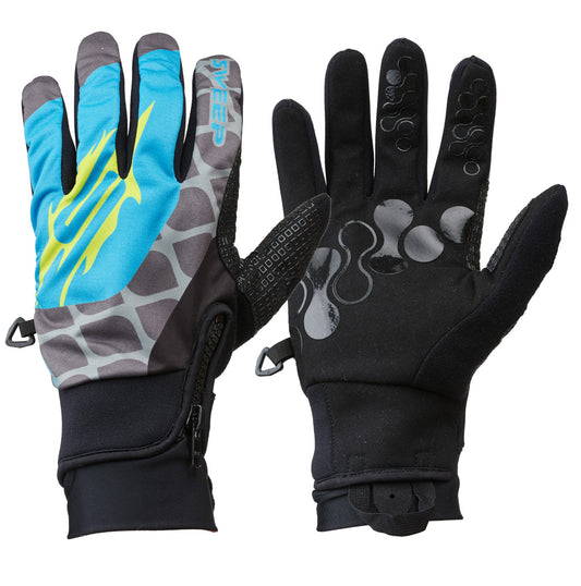 Sweep Freeride 2.1 Snowmobile gloves, grey/turquoise/yellow