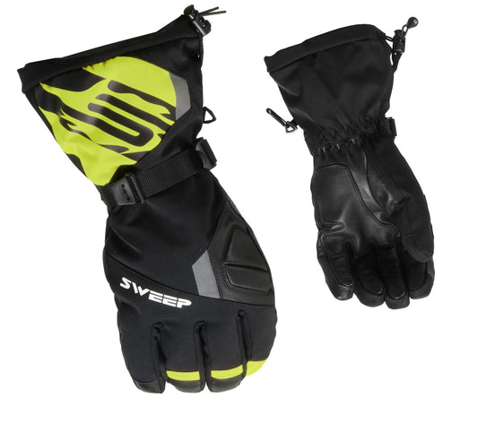 Sweep Outpost Snowmobile gloves, black/neon yellow