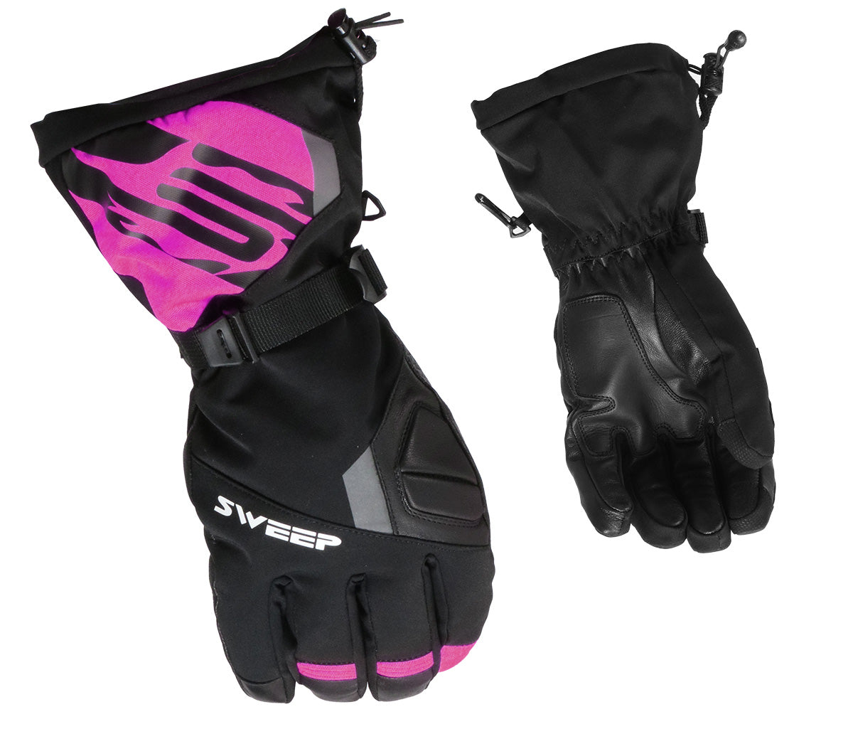 Sweep Outpost ladies snowmobile glove, black/pink