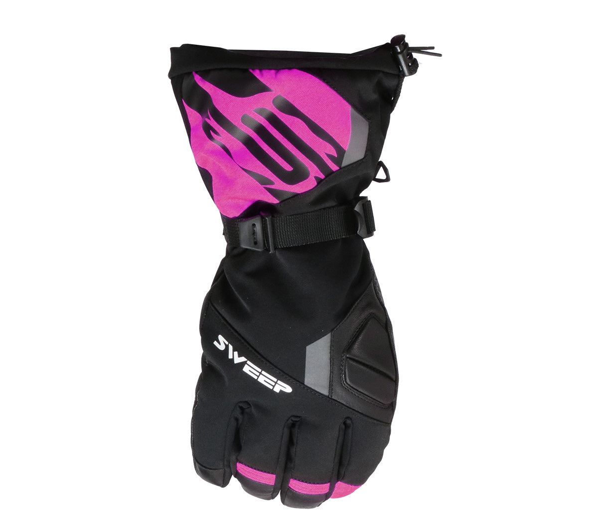 Sweep Outpost ladies snowmobile glove, black/pink